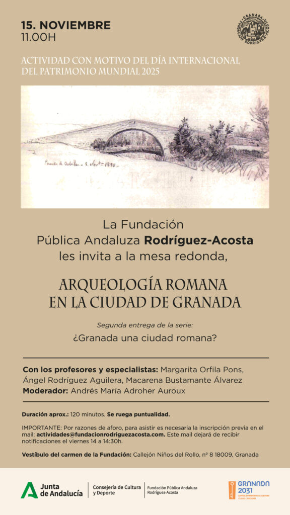 Mesa Redonda 15 nov. 2025 Arqueología Romana en la Ciudad de Granada
